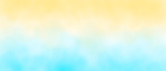 Aufkleber - light blue and yellow watercolor background  gradient background. paper illustration desktop site. sea and sand	