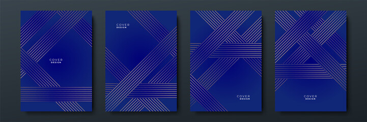 Wall Mural - luxury abstract golden blue cover design background