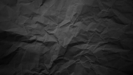 Poster - Textured crumpled black paper background.
