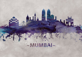 Fototapete - Mumbai India skyline