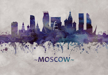 Wall Mural - Moscow Russia skyline