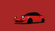 Toyota Retro Car Illustration