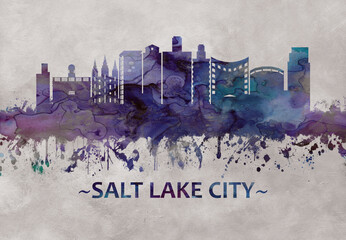 Wall Mural - Salt Lake City Utah skyline