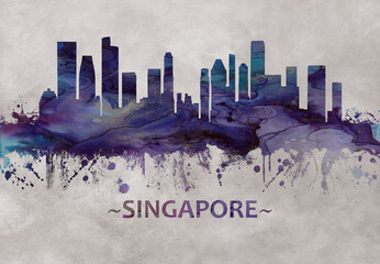 Fototapete - Singapore skyline