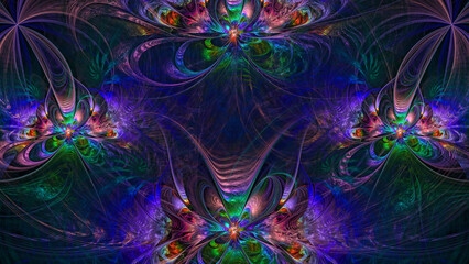 Wall Mural - 3d effect - abstract colorful fractal graphic