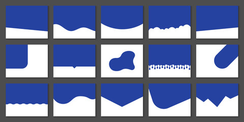 Wall Mural - template of modern dividers shapes for website pictogram set. curve lines, drops, wave collection of