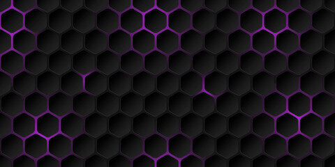 Fototapete - Abstract hexagon line in grey modern luxury futuristic background vector illustration.