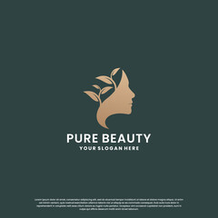 Wall Mural - beauty nature logo design. elegance logo for beauty salon and spa.