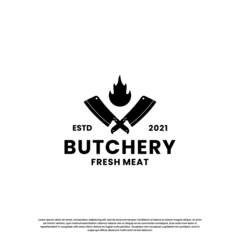 Wall Mural - butchery logo design. butcher meat logo vintage