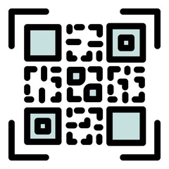 Poster - Qr code online icon outline vector. Screen scanner. Phone app