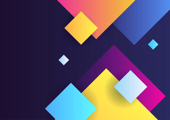 Wall Mural - Modern colorful abstract geometric background. Minimal trendy geometric background. Presentation title slide design template with dynamic shapes composition.
