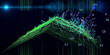 © Anatoly Stojko - Abstract technology background with polygonal diagram grid and blurred lines on dark. Analytics data algorithms. Computing concept. Big Data. Banner for business, science and technology.