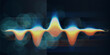 canvas print picture - Abstract background with color sound wave lines and blurred lines on blue. Technologyl sound wave and spot light. For music wave poster design.