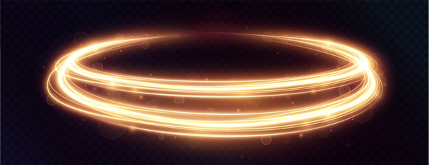 Light golden Twirl. Curve light effect of golden line. Luminous golden circle. Light gold pedistal, podium, platform, table. Vector PNG. Vector illustration	
