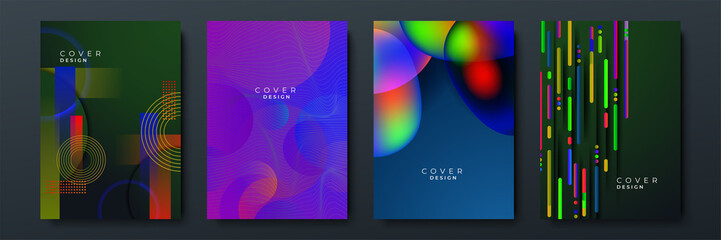 Aufkleber - Abstract trendy gradient flowing geometric pattern background texture for poster cover design. Minimal color gradient banner template. Modern vector wave shape for brochure