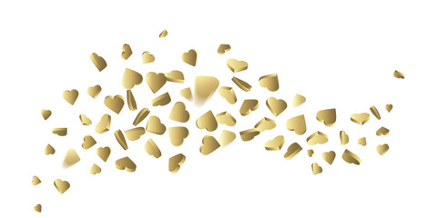 Wall Mural - Valentines day illustration - Gold hearts love background design