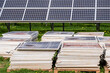 Sa Caseta Parc Fotovoltaic, broken solar energy plates, Llucmajor, Mallorca, Balearic Islands, Spain