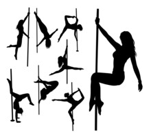 Pole Dancer Silhouette, Girl Sport Activity
