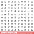 © ylivdesign - 100 internet icons set. Outline illustration of 100 internet icons vector set isolated on white background