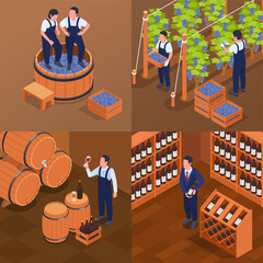 Sticker - Wine Production 2x2 Set