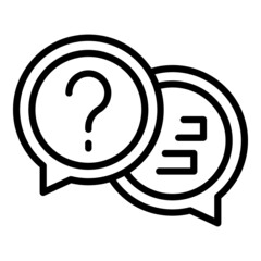 Poster - Chat question icon outline vector. Online exam. Computer education