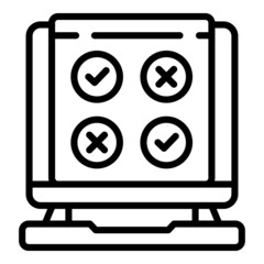 Poster - Internet exam icon outline vector. Online test. Computer study