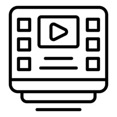 Poster - Video online study icon outline vector. Exam test. Computer education