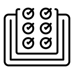 Poster - Online to do list icon outline vector. Digital study. Computer education