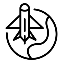 Poster - air travel map icon outline vector. world globe. global business