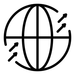 Poster - global tour icon outline vector. world around. travel map