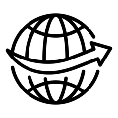 Poster - planet journey icon outline vector. world globe. map global