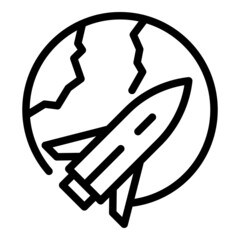 Poster - network travel icon outline vector. around globe. planet people