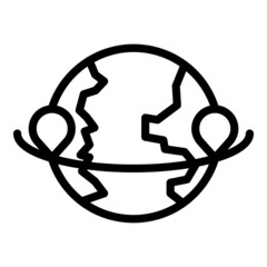 Poster - world around icon outline vector. globe travel. map earth