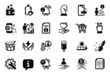 © blankstock - Vector Set of Business icons related to Drums, Hold heart and Ice cream icons. Technical info, Startup and Smartphone cloud signs. 24h service, Paint brush and Information bell. Vector