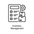 Inventory Management vector Outline icon for web isolated on white background EPS 10 file