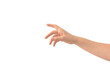 © Jovana - A hand trying to touch or reach out someone or something on white background. Minimal arm concept. Hand gesture.