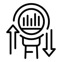 Poster - Change data icon outline vector. Graph research. Market report