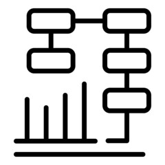 Poster - Scheme chart icon outline vector. Data graph. Market report