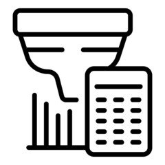 Poster - Funnel data icon outline vector. Report finance. Market report