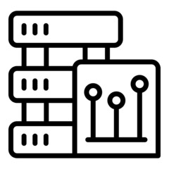 Poster - Server data icon outline vector. Graph research. Market report