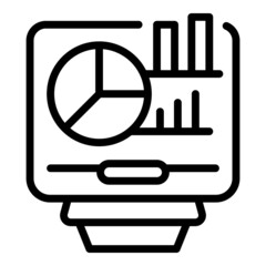 Poster - Research data icon outline vector. Business graph. Chart market
