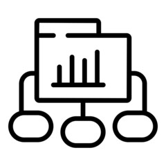 Poster - Data graph icon outline vector. Business chart. Report market