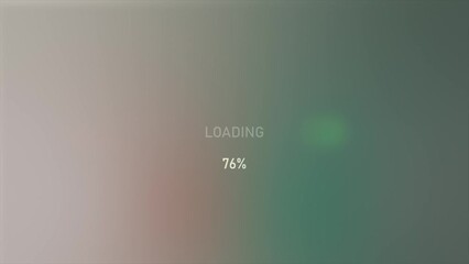 Poster - Animation of line progress bar with percent counter on gradient pink and blue background. Motion. Uploading process.