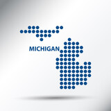 Fototapeta Mapy - Michigan State Abstract Dotted Map
