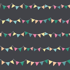 Flags Birthday celebration vector seamless pattern 