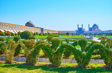 Poster - The ornamental garden in Naqsh-e Jahan Square, Isfahan, Iran