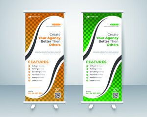 Wall Mural - Roll up display standee banner design layout template