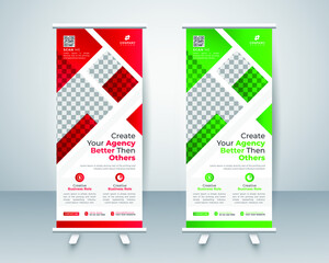 Creative Business Roll up banner design layout template