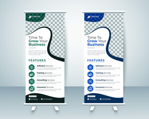 Wall Mural - Business Roll up banner design layout template