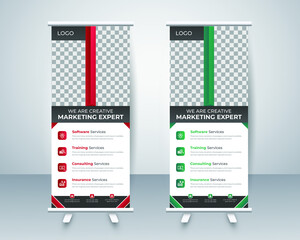 Wall Mural - Business Roll up banner design layout template